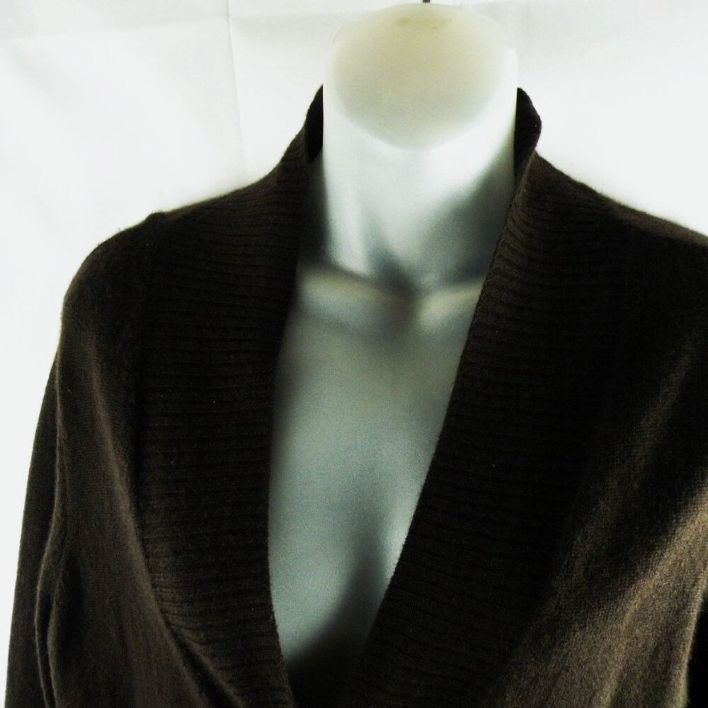 Magaschoni Womens Cashmere Knit Open Cardigan Small Brown Lightweight - Picture 2 of 6
